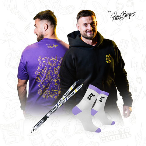 ZESTAW MY BROTHER - BLUZA CZARNA + T-SHIRT FIOLETOWY + SKARPETY + SMYCZ