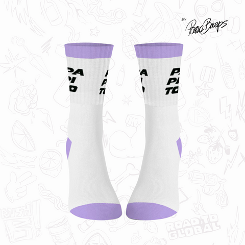 Papito - SKARPETY 3-PAK - WHITE-PURPLE