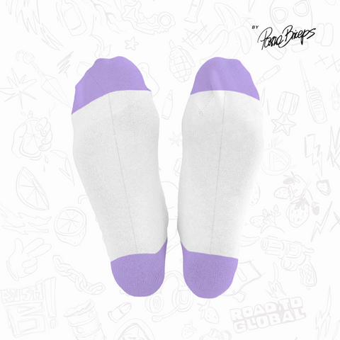 Papito - SKARPETY - WHITE-PURPLE